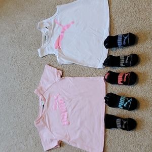 Bundle - Puma t-shirt, tank top and 5 pairs of socks, size 4T